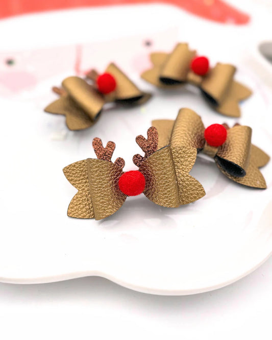 Bronze Reindeer // Bows Clip