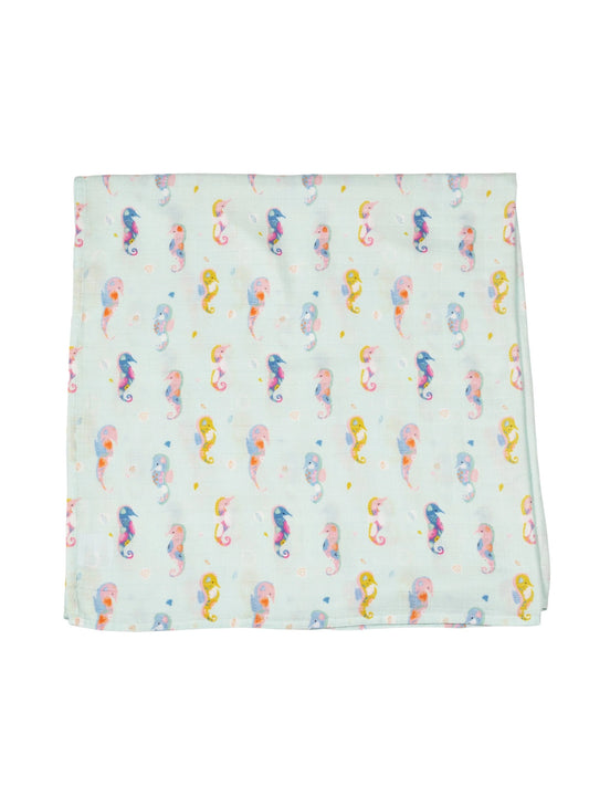 Seahorses Muslin Swaddle