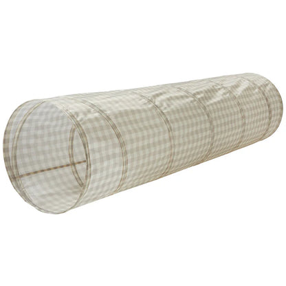 Gingham Beige Recycled Fabric Play Tunnel