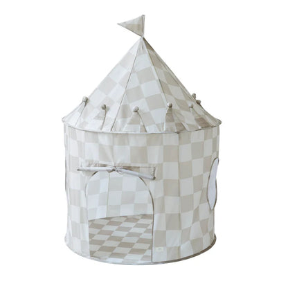 Checkerboard Beige Play Tent Castle