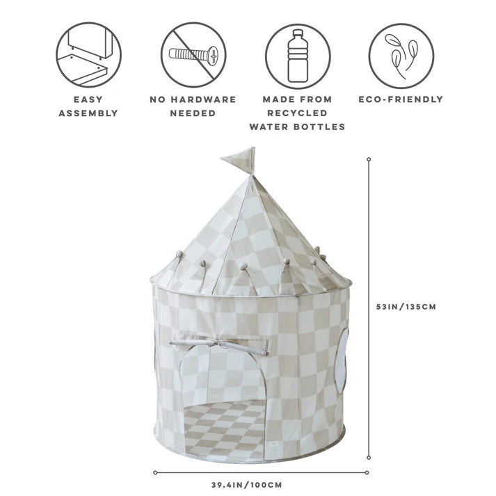 Checkerboard Beige Play Tent