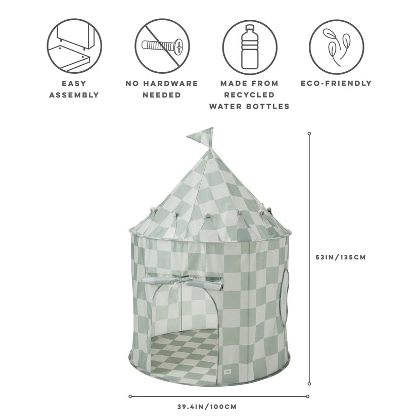 Checkerboard Green Play Tent Castle