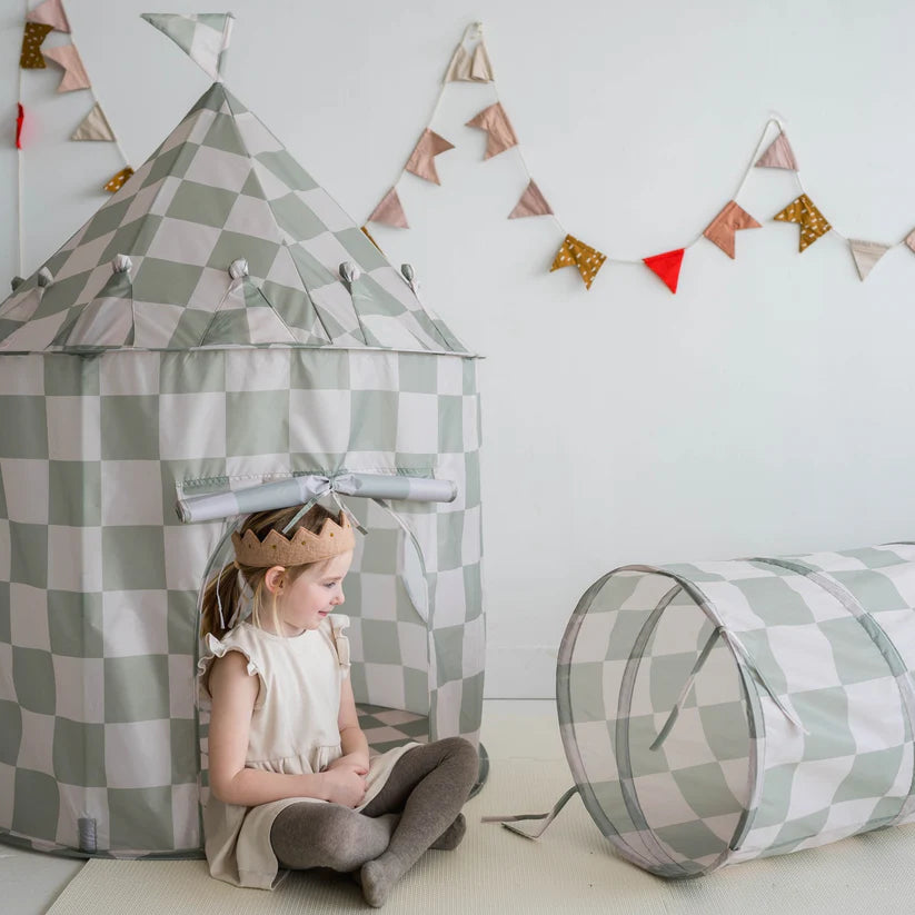 Checkerboard Green Play Tent Castle
