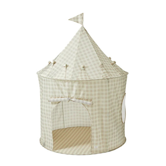 Gingham Beige Play Tent