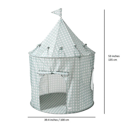 Gingham Blue Play Tent Castle