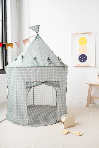 Gingham Blue Play Tent Castle