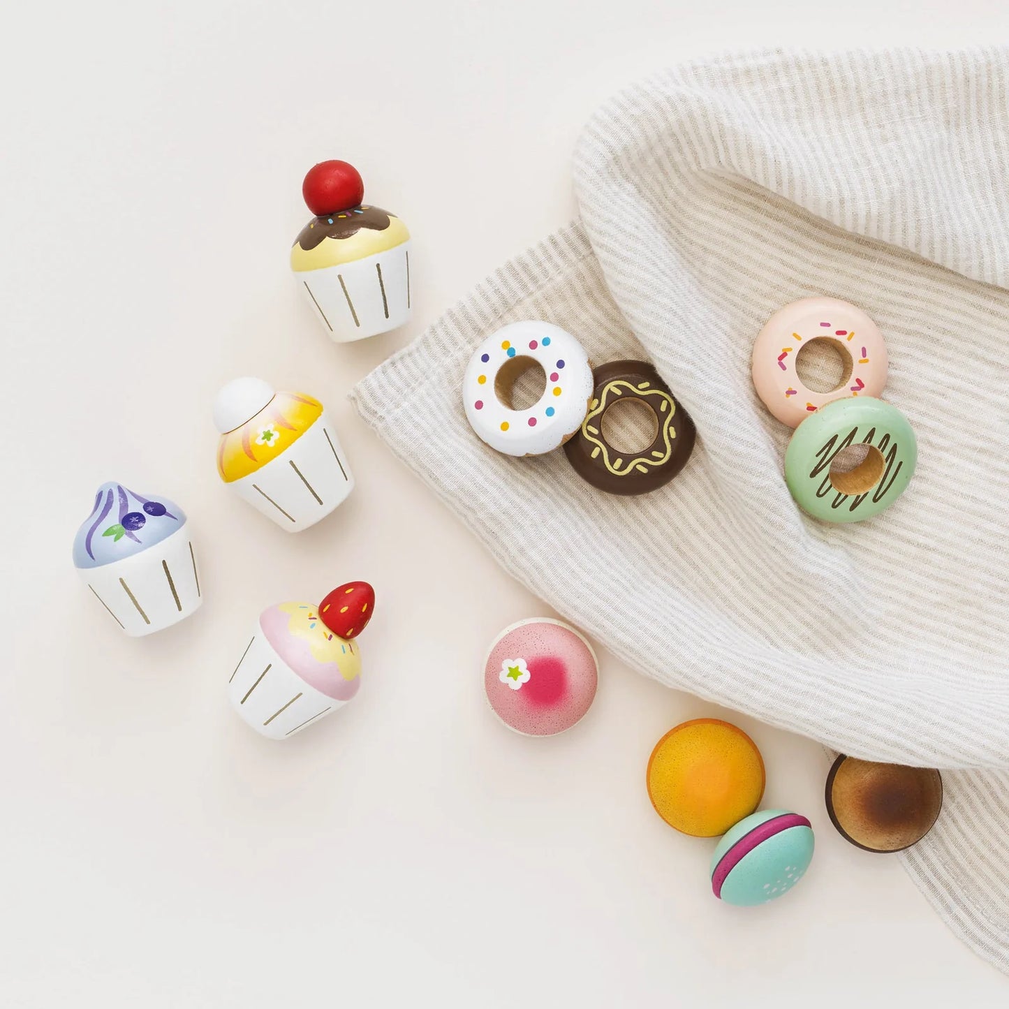 Wooden Doughnut Play Food Set