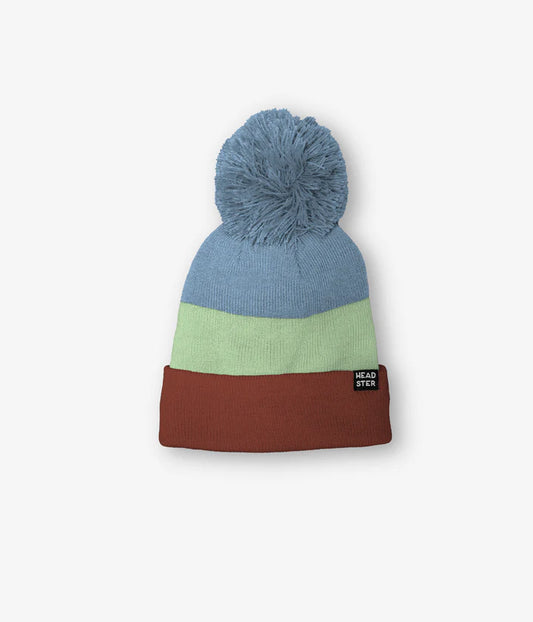 Tricolor Beanie Lined With Fleece - Red Clay