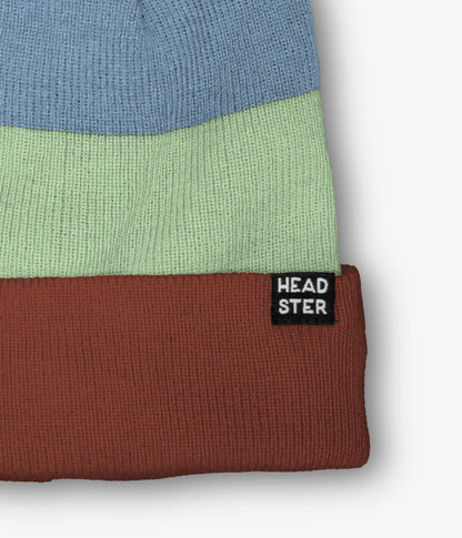 Tricolor Beanie Lined With Fleece - Red Clay