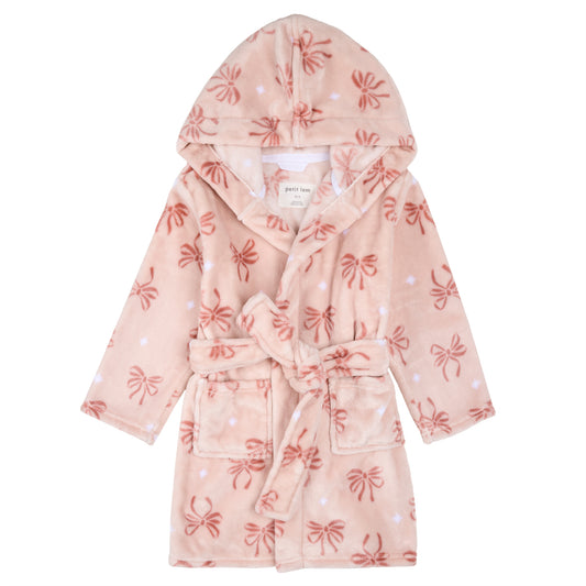 Pink Bow Plush Robe