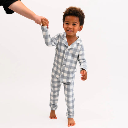 Kids Classic L/S PJ Set - Denim Plaid