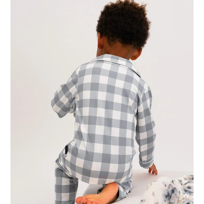 Kids Classic L/S PJ Set - Denim Plaid