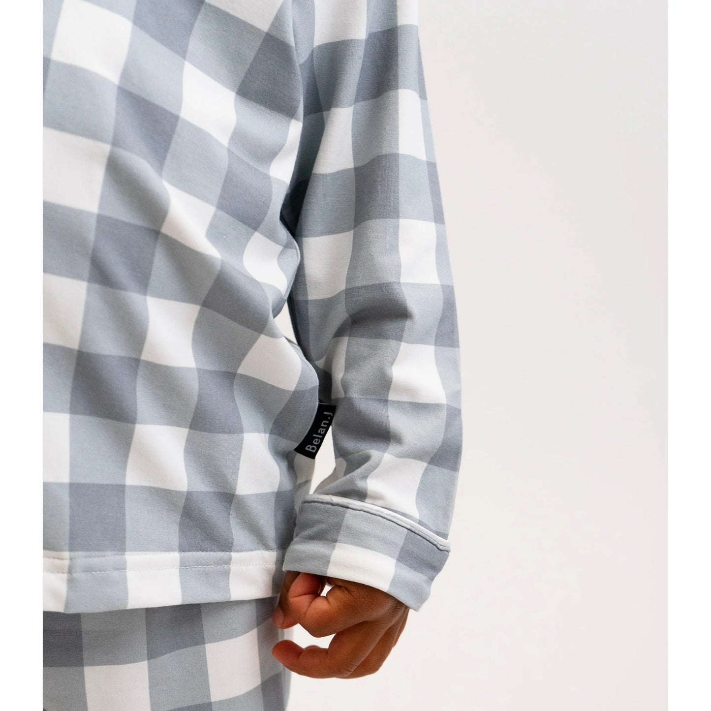 Kids Classic L/S PJ Set - Denim Plaid