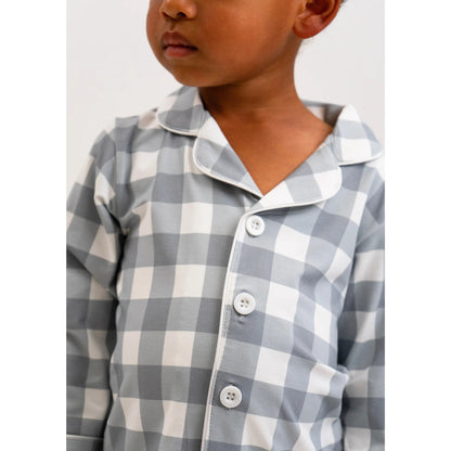 Kids Classic L/S PJ Set - Denim Plaid