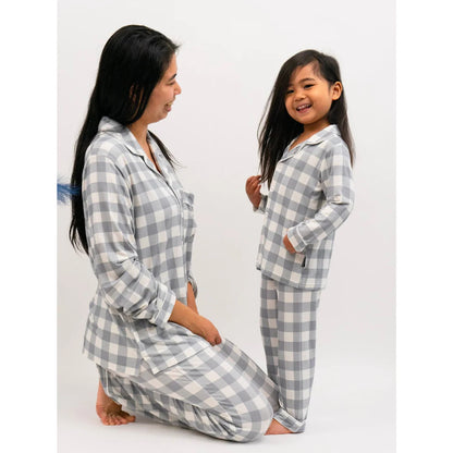 Kids Classic L/S PJ Set - Denim Plaid