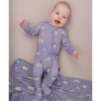 Penguins (Periwinkle) Sleeper/Romper