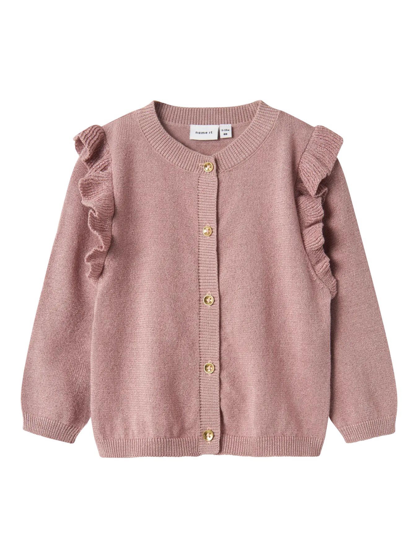 Mauve Cardigan with Ruffle