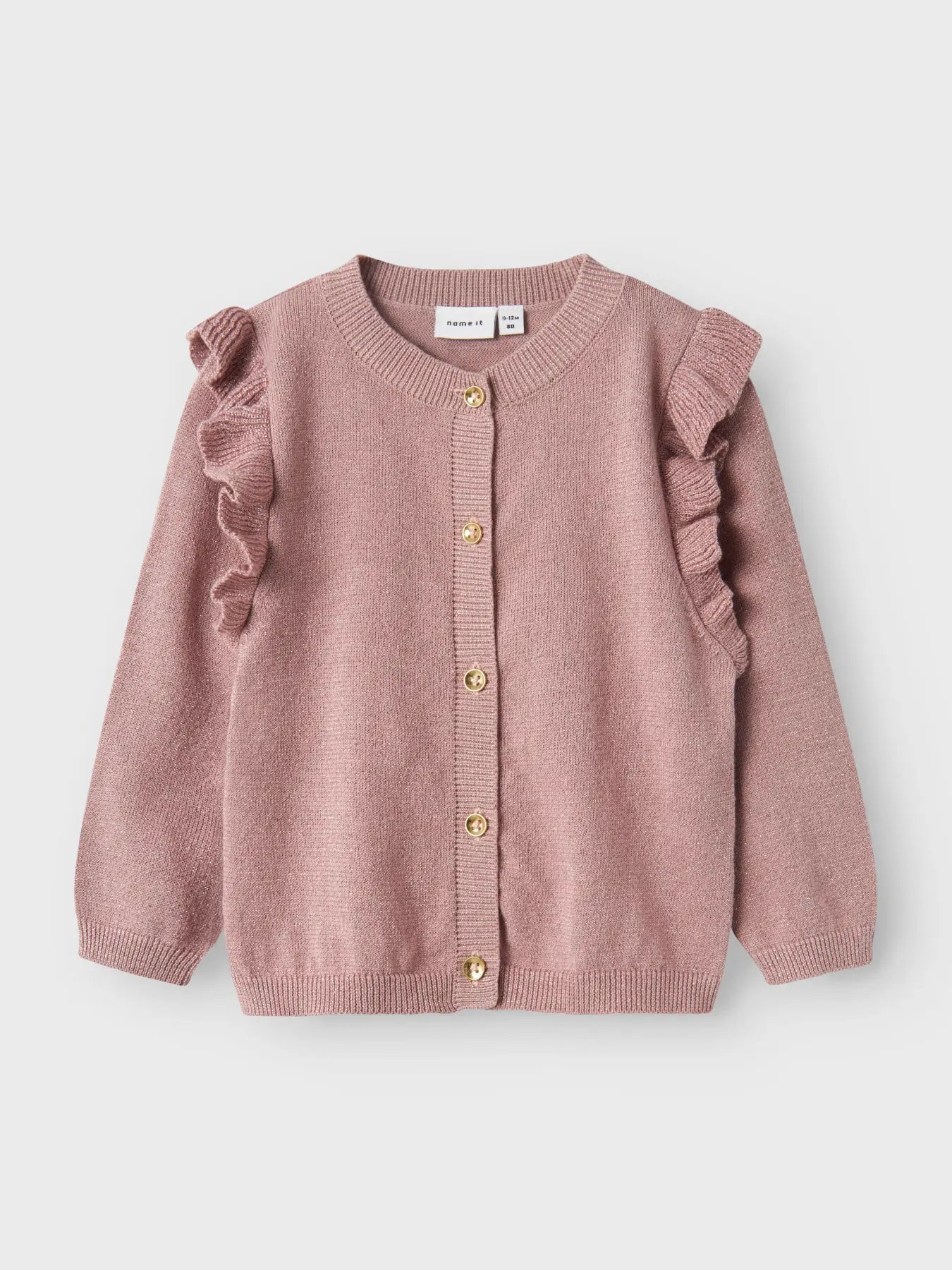 Mauve Cardigan with Ruffle