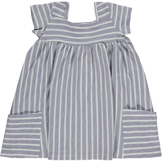 Rylie Dress in Purple Ivory Stripe (Baby & Kids)