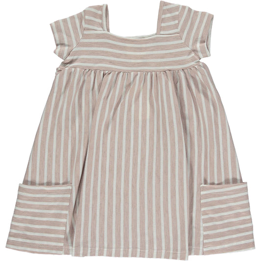 Rylie Dress in Pink Ivory Stripe (Baby & Kids)