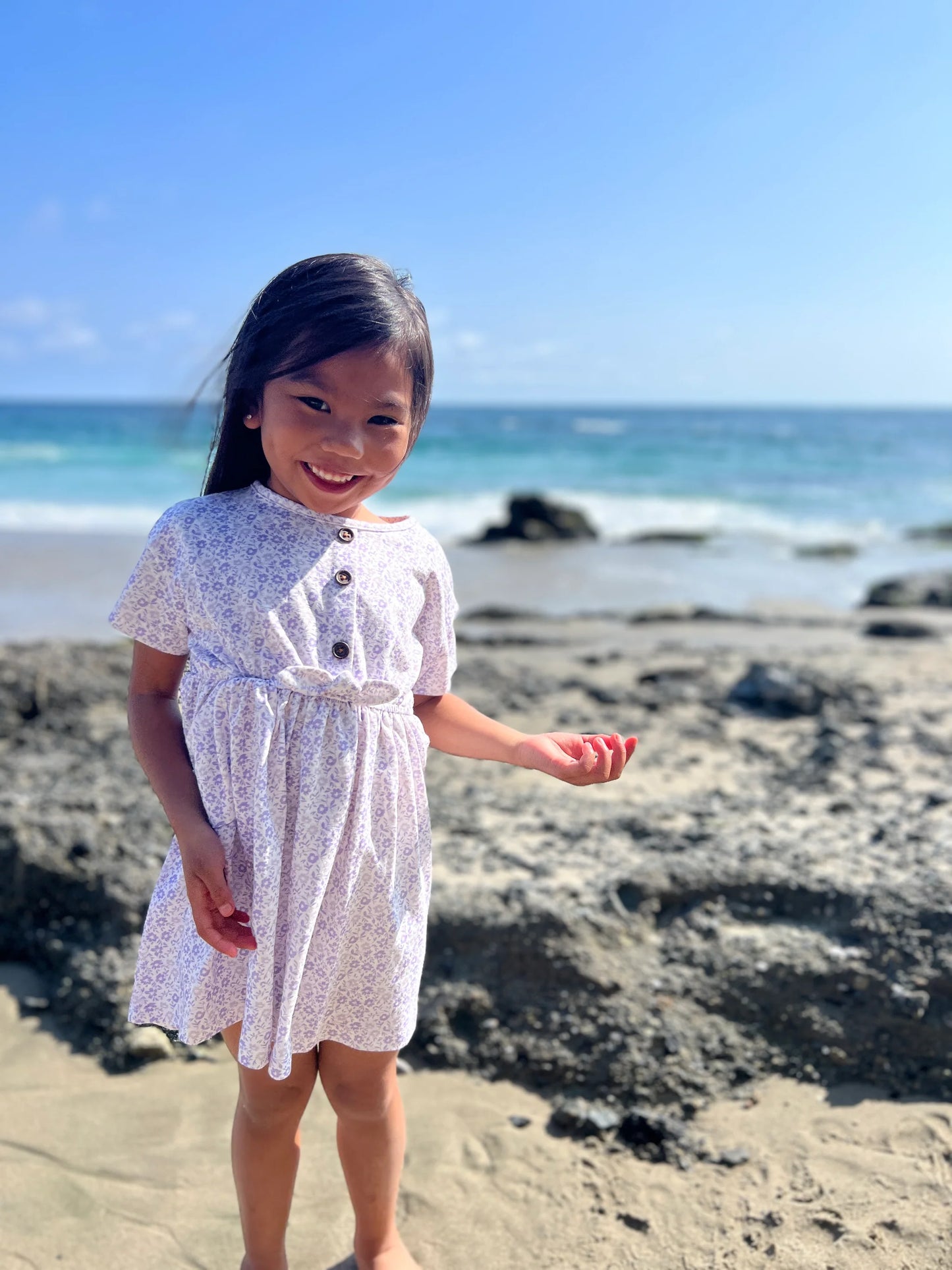 Kids Daisy Dress in Lavender Floral