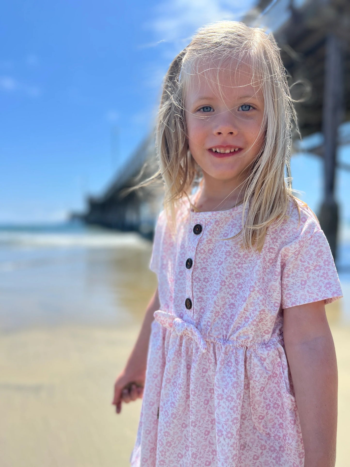 Kids Daisy Dress in Pink Floral