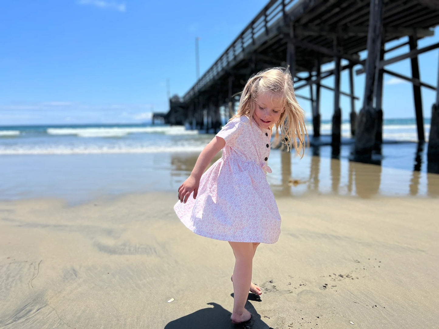 Kids Daisy Dress in Pink Floral