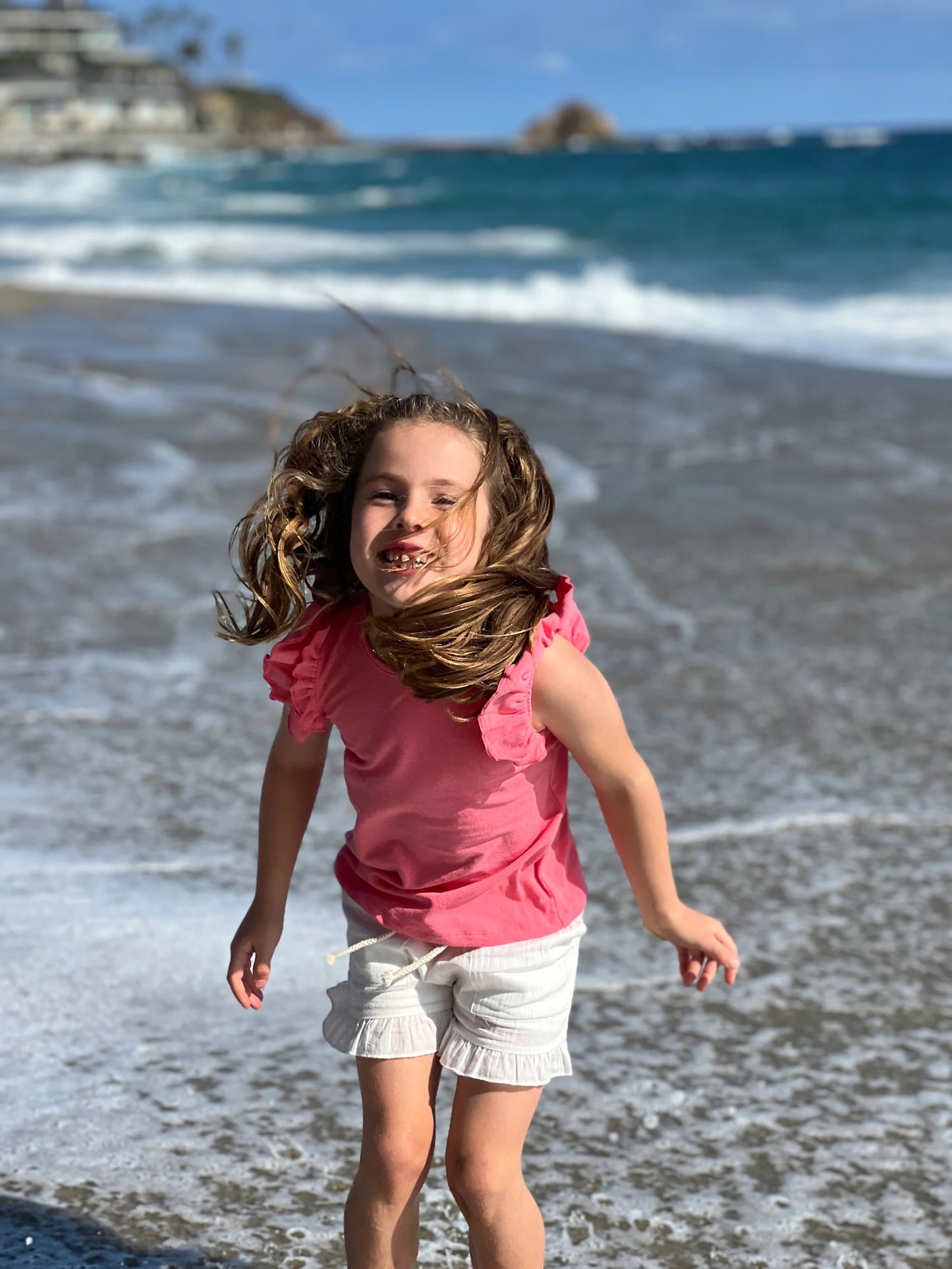 Kids Ruffle Shirt in Pink