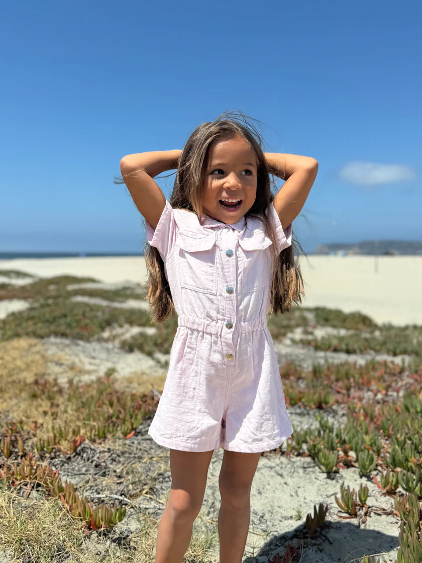 Addison Romper in Rose