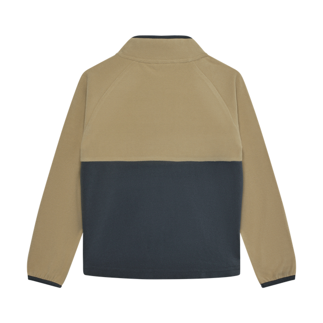 Colour Black Fleece Zip Jacket - Tan/Grey/Orange