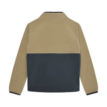 Colour Black Fleece Zip Jacket - Tan/Grey/Orange