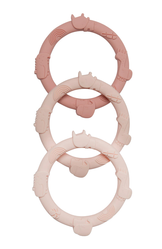 Pink - Wild Teething Ring Set