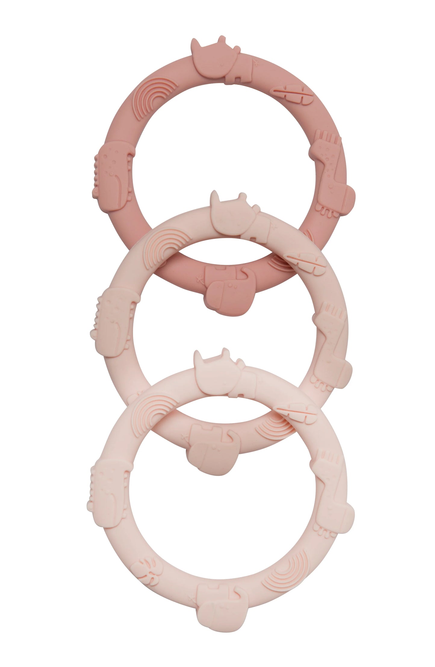 Pink - Wild Teething Ring Set