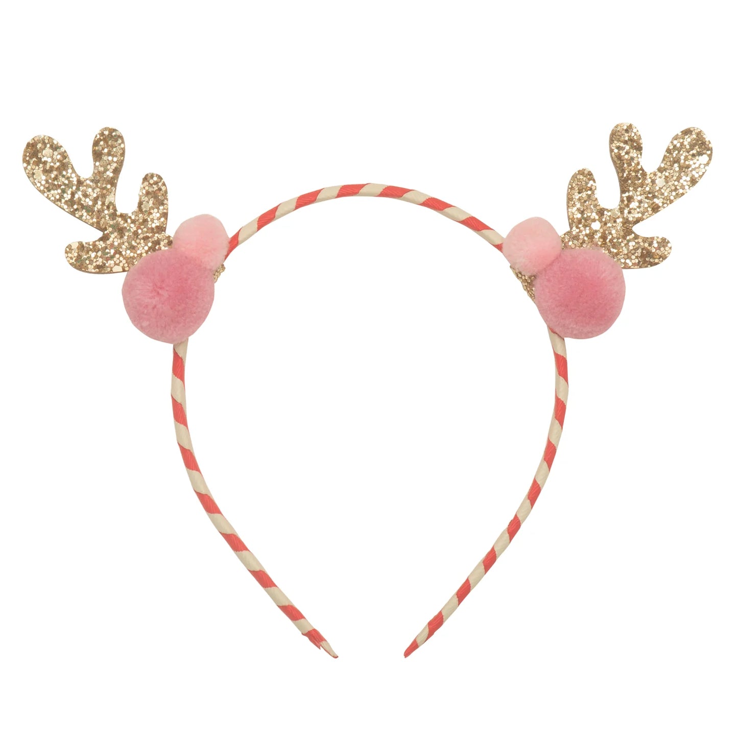 Stripy Pom Pom Reindeer Headband