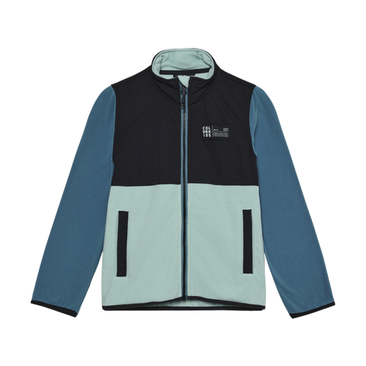 Colour Black Fleece Zip Jacket - Blue/Light Blue/Black
