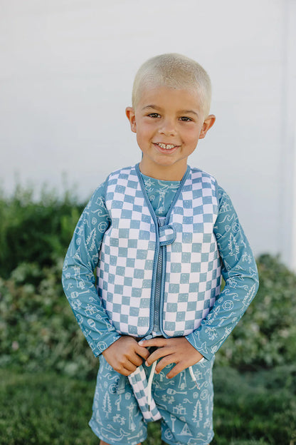Blue Checkers Float Vests