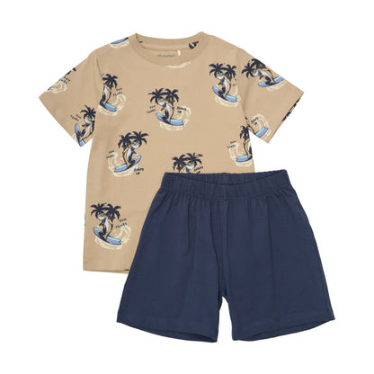 Surf Top & Navy Short 2 Piece