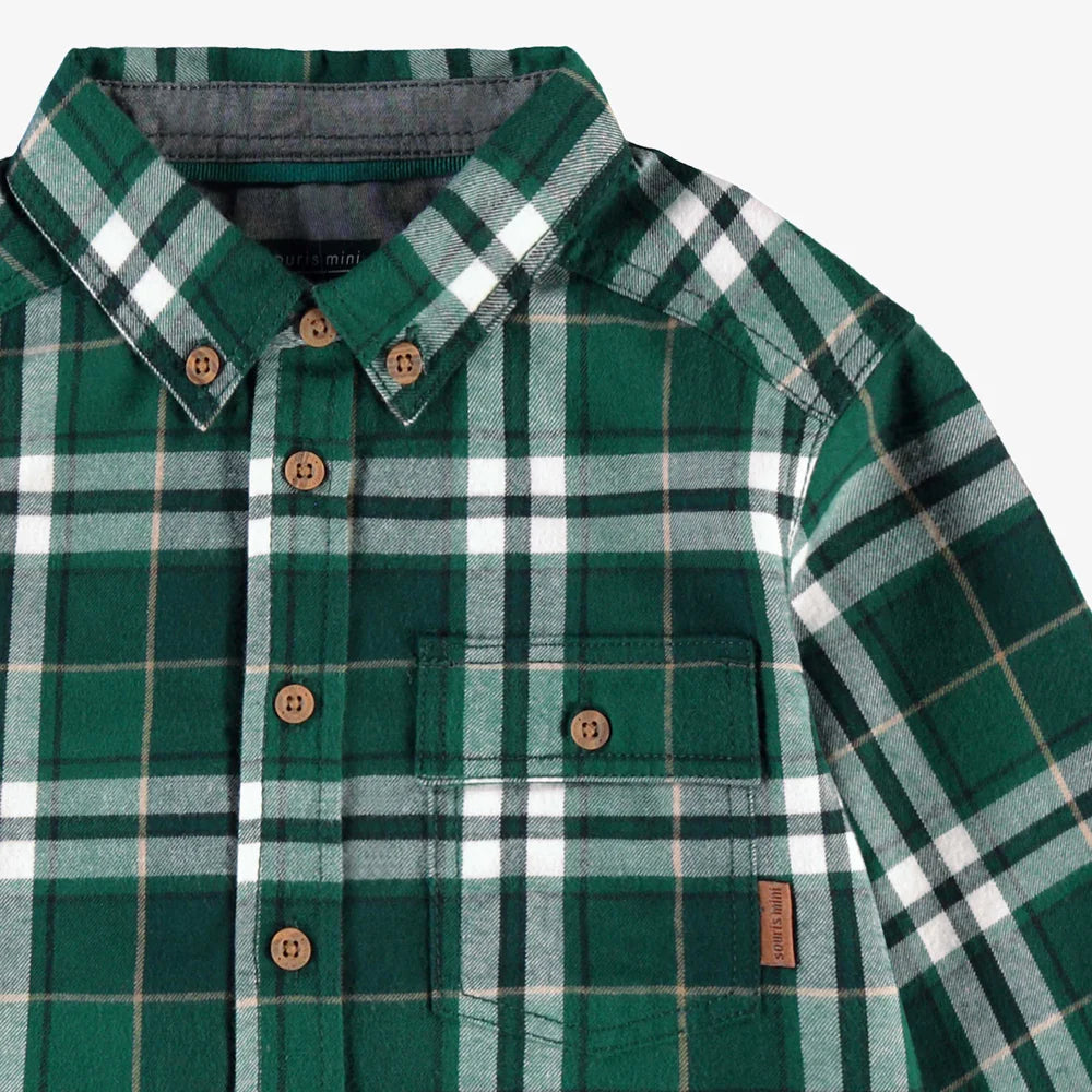 Green Plaid Button Up Flannel