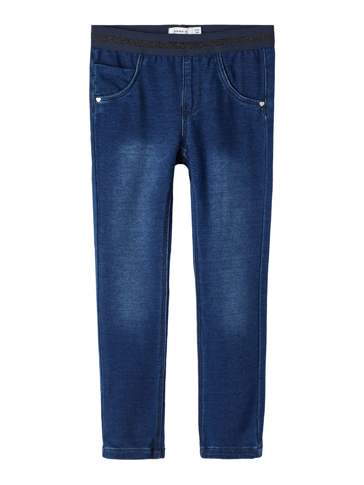 Dark Denim Slim Jeans Elastic Waste