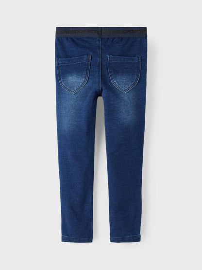 Dark Denim Slim Jeans Elastic Waste