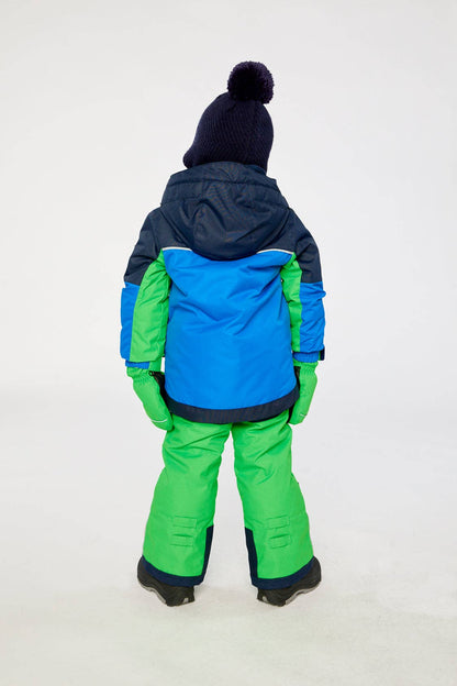 Two Piece Play Snowsuit Royal Blue And Green Colorblock