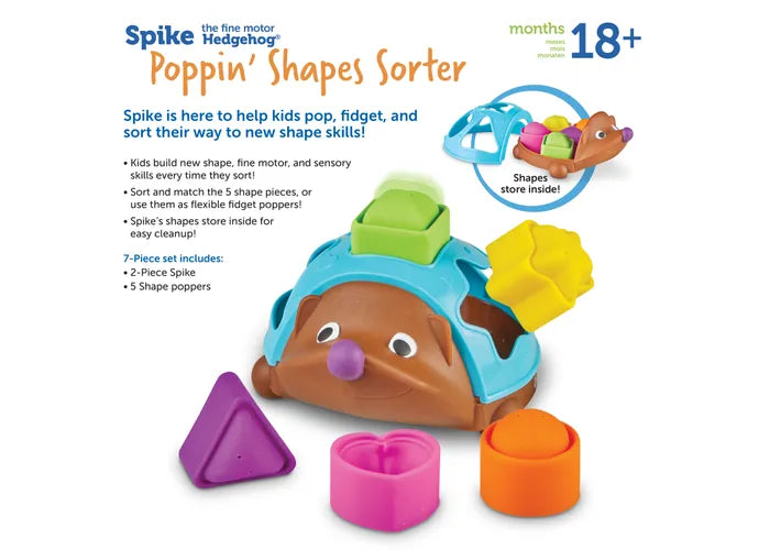 Spike The Fine Motor Hedgehog Poppin’ Shapes Sorter