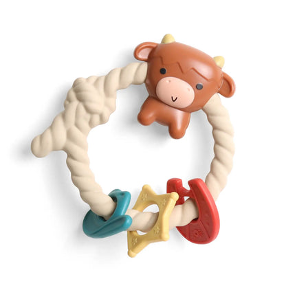 Highland Cow Ritzy Rattle™ Silicone Teether Rattles