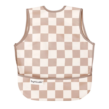 Apron Bib - Beige Checkers (6-24 Months)