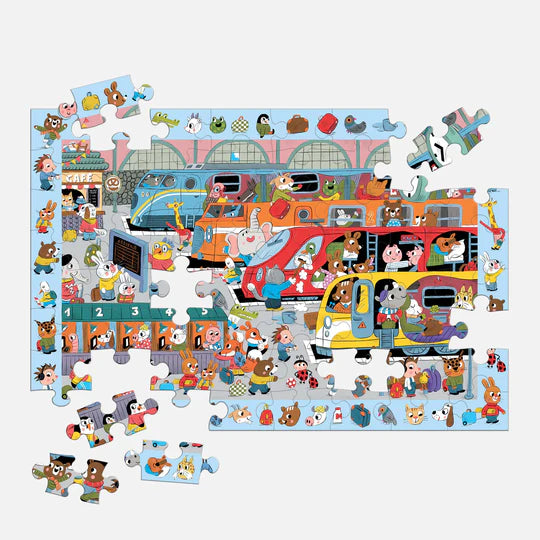 All Aboard! Train Station 64 Piece Search & Find Puzzle