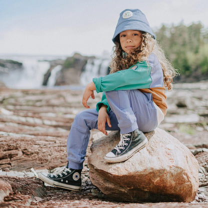 Kids Blue Relaxed Cotton Pants