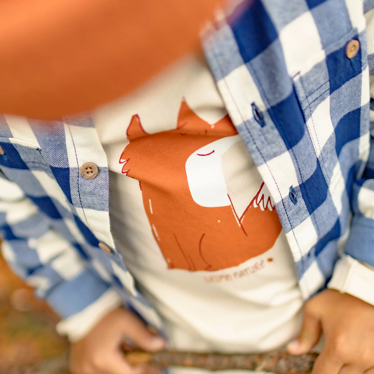 Baby Steel Blue & Cream Plaid Shirt