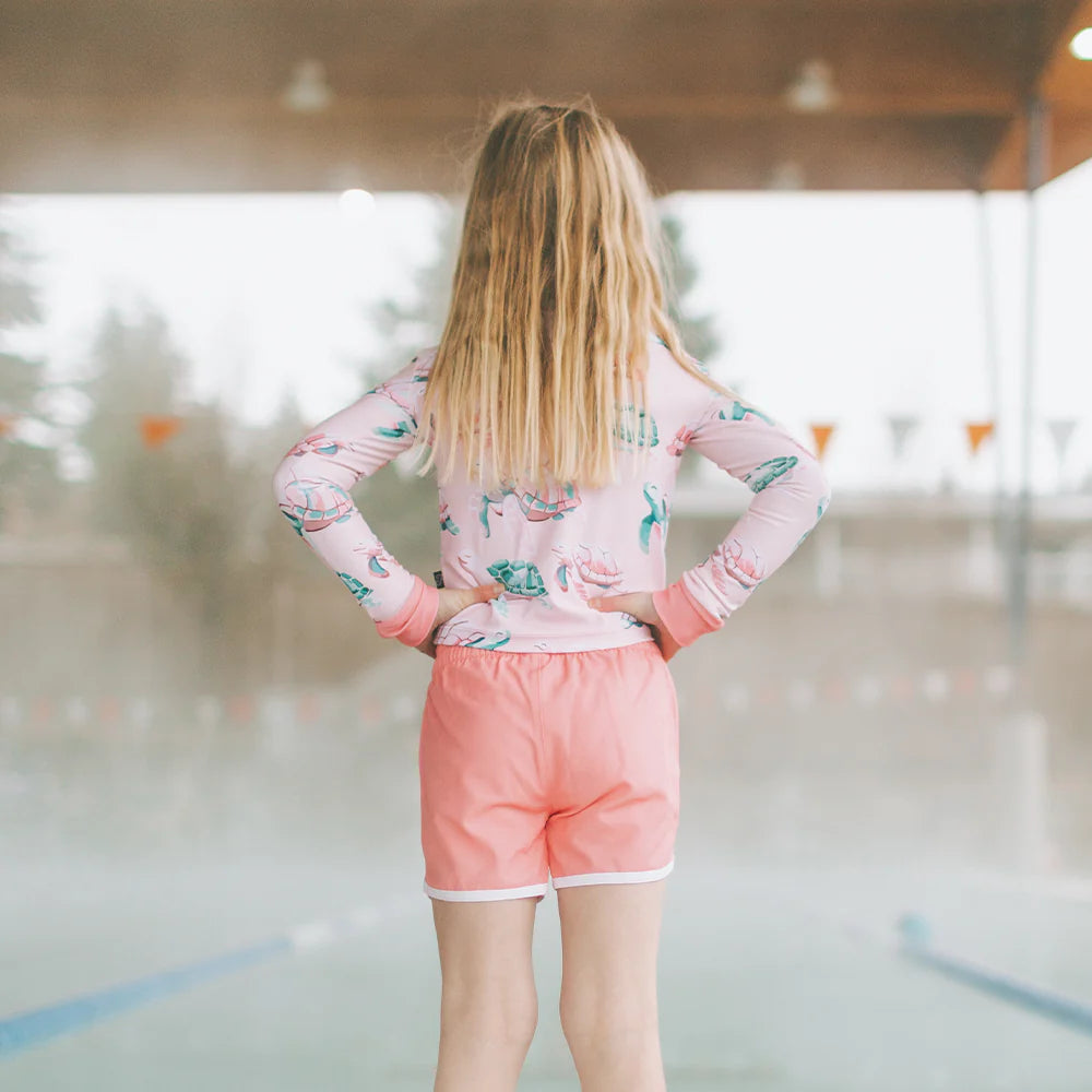 Kid's Trunks - Salmon, White Trim