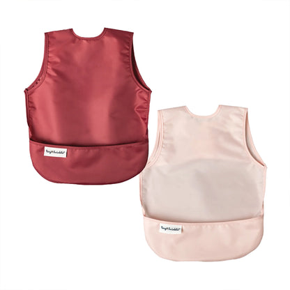 Apron Bib 2 Pack - Rose & Burgundy (6-24 Months)