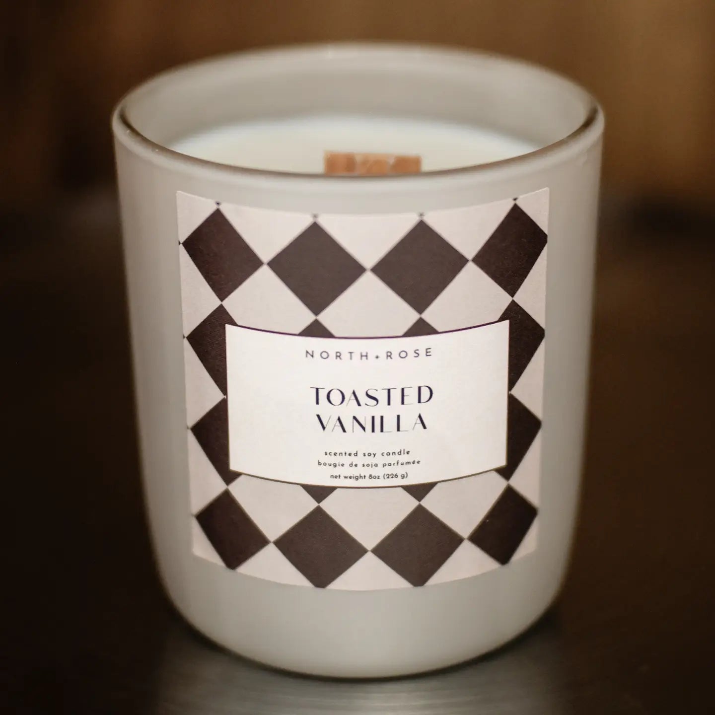 Toasted Vanilla 8oz Wood Wick Candle